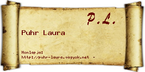 Puhr Laura névjegykártya